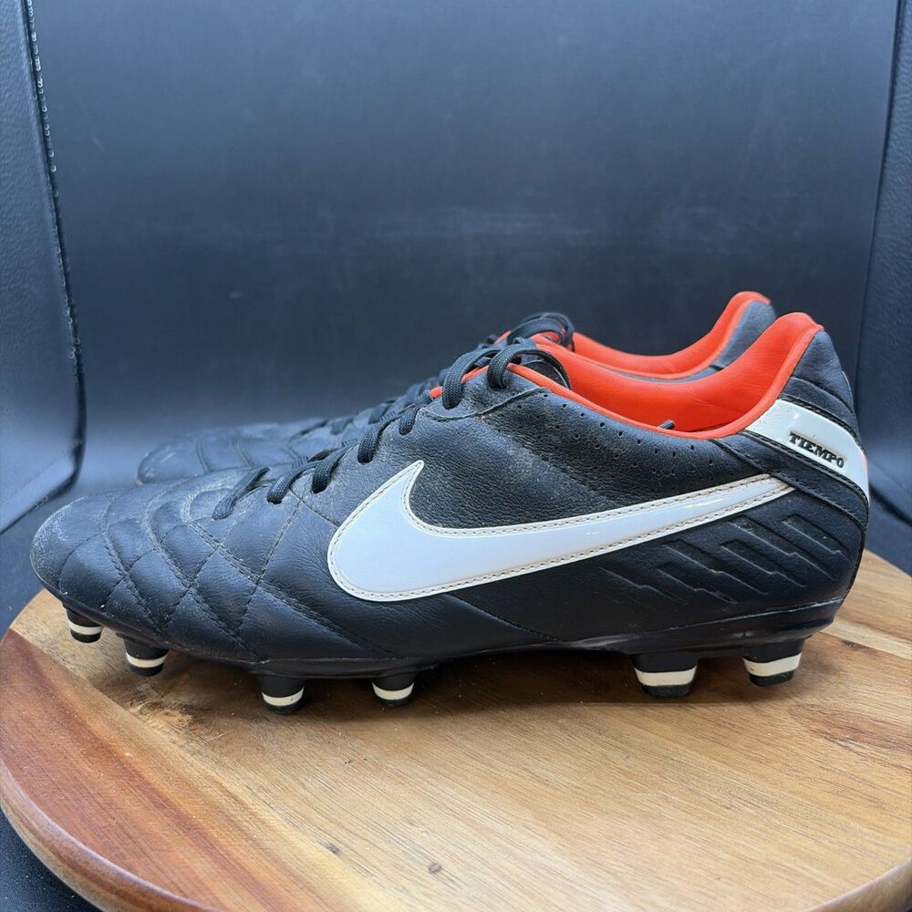 Nike Tiempo Mystic IV FG Men Size 8 Soccer Shoes Cleats Black Leather 454309-018